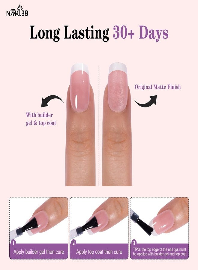 NMKL38 300Pcs 15 Size Short Square French Tip Press on Nails, French Tip Gel Nails for DIY Nail Art - Image 5